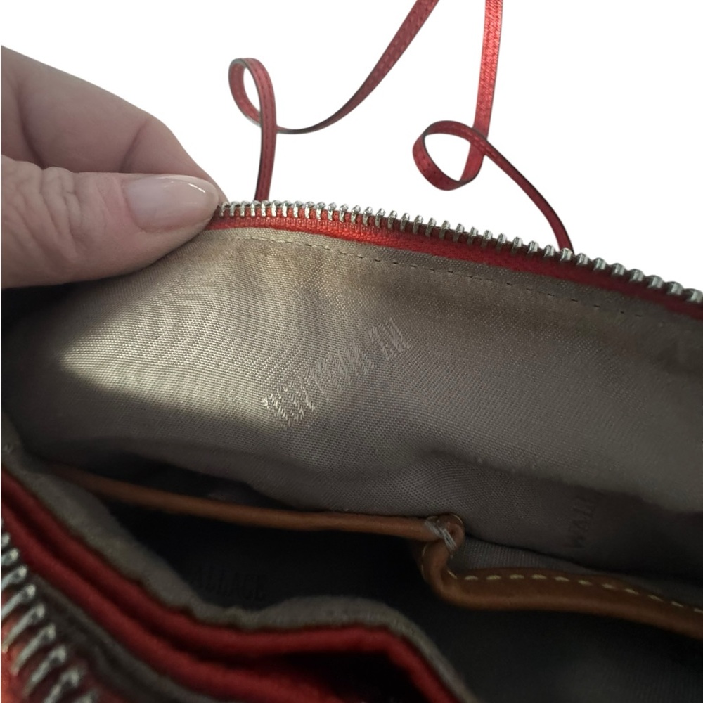 MZ Wallace Accordion Crossbody in Tomato Red. Worn. - Picture 9 of 14